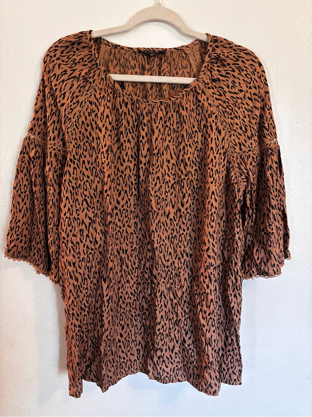 John Mark Rust Leopard Print Tunic